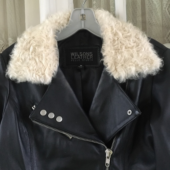 Host Pick! Wilsons Pelle Studio Leather Biker Jacket - Picture 4 of 14